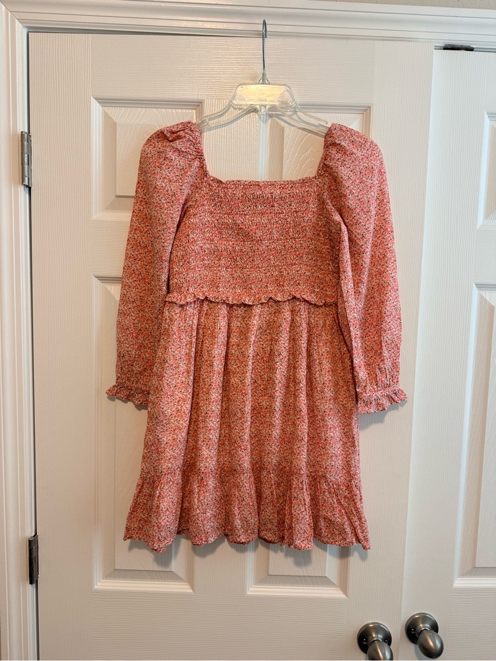 Vineyard Vines Pink Floral Smocked Square-Neck Dress